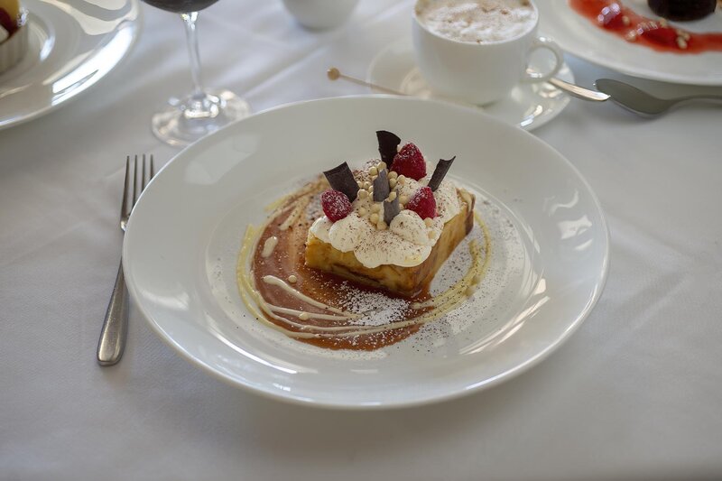White Chocolate Croissant Bread Pudding dessert